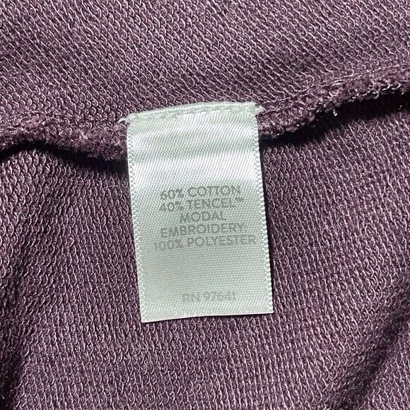J.Jill Fit French Terry Embroidered Shift Dress Size 2X Long Sleeve Purple EUC - Picture 13 of 16